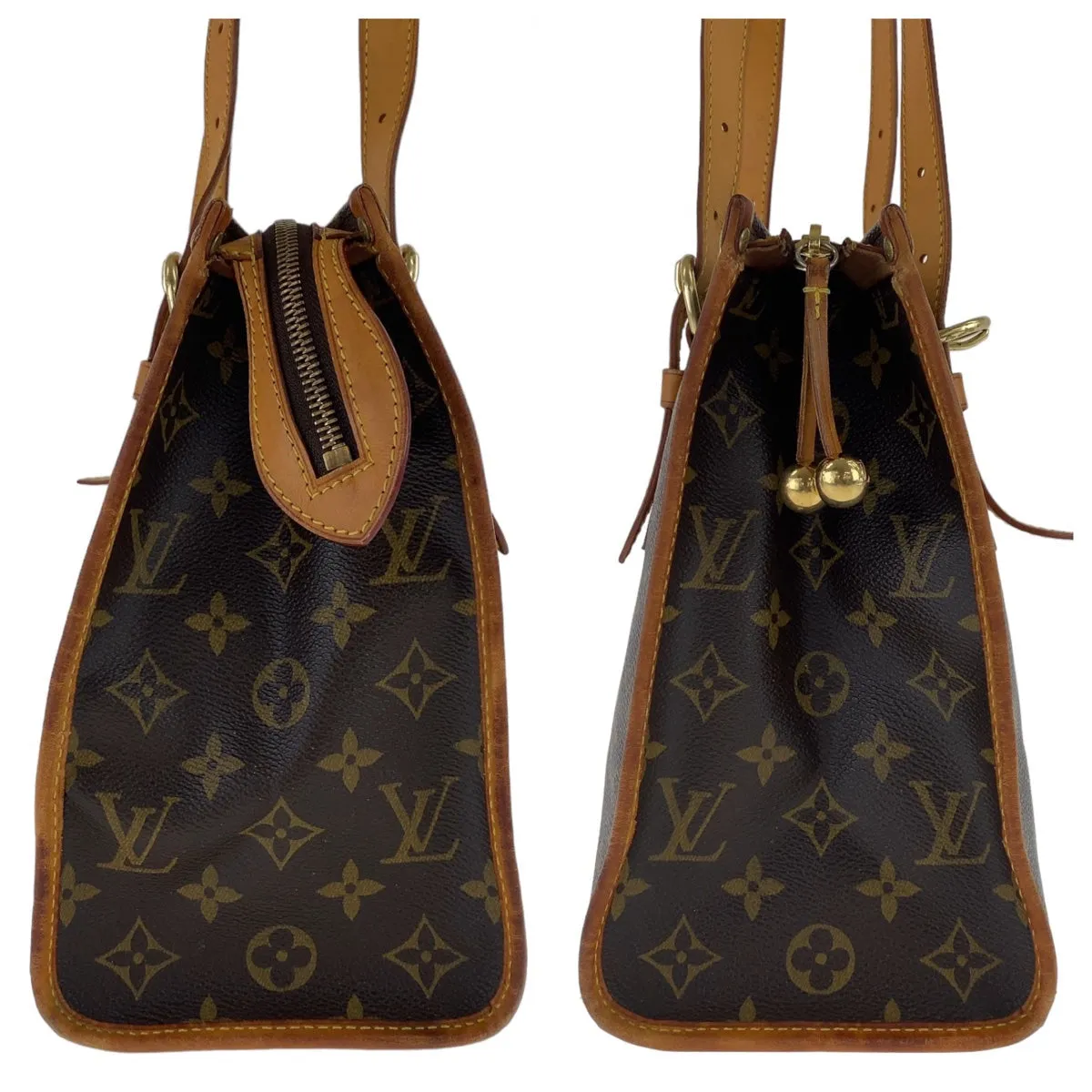 LOUIS VUITTON Tote Bag M40007 PVC, Leather Brown Gold Metal Tote Bag Handbag Shoulder Bag Monogram Popan cool o Women Used