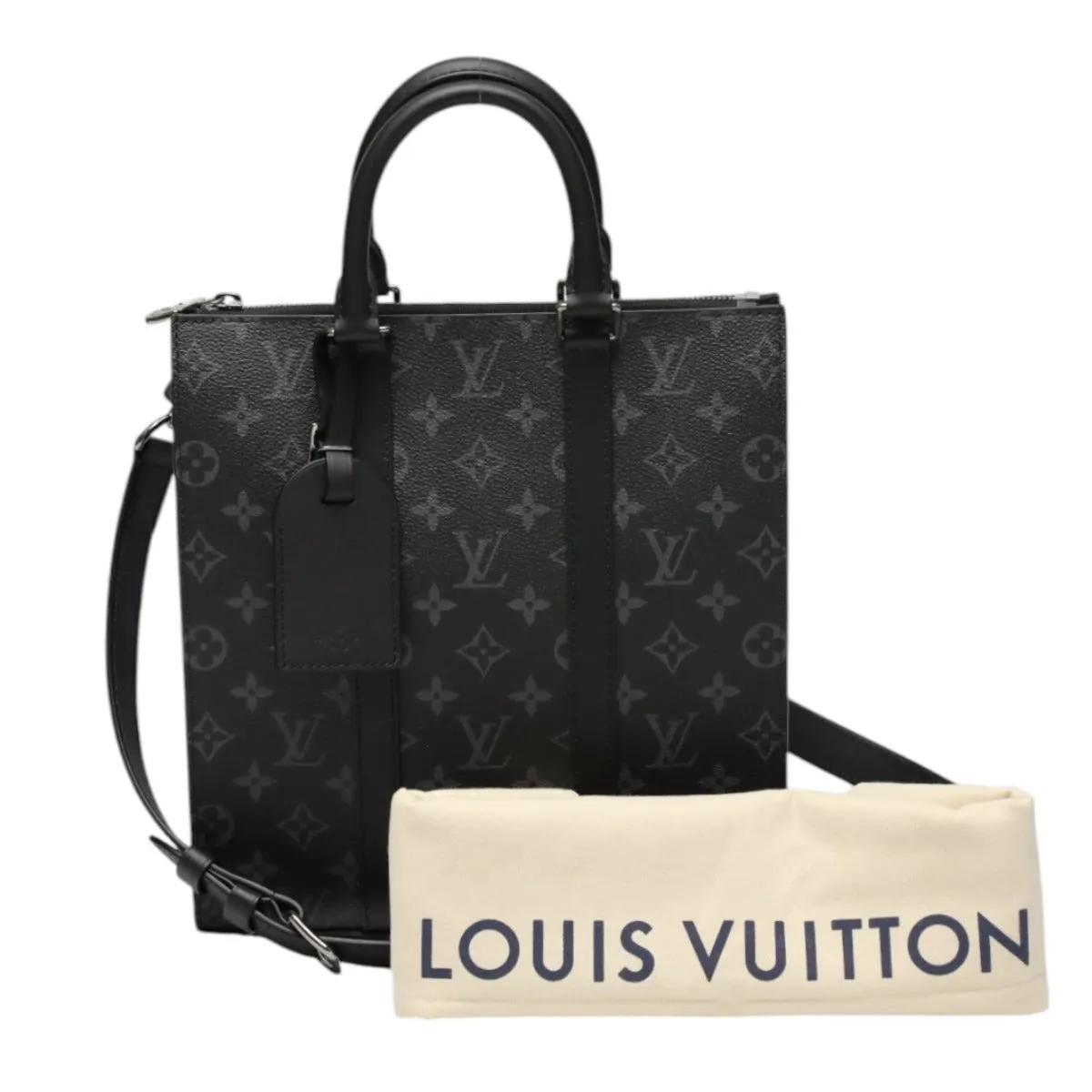 LOUIS VUITTON Tote Bag M46456 Monogram canvas black Shoulder Bag Monogram Eclipse Sac Plat Cloth mens Used