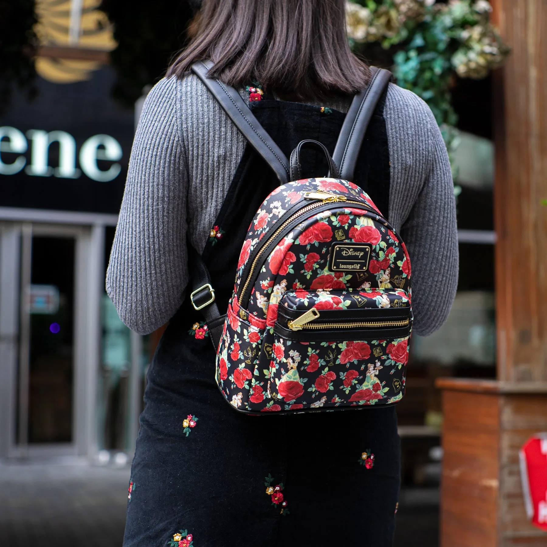 Loungefly x Disney Beauty and the Beast Belle Roses Mini Backpack