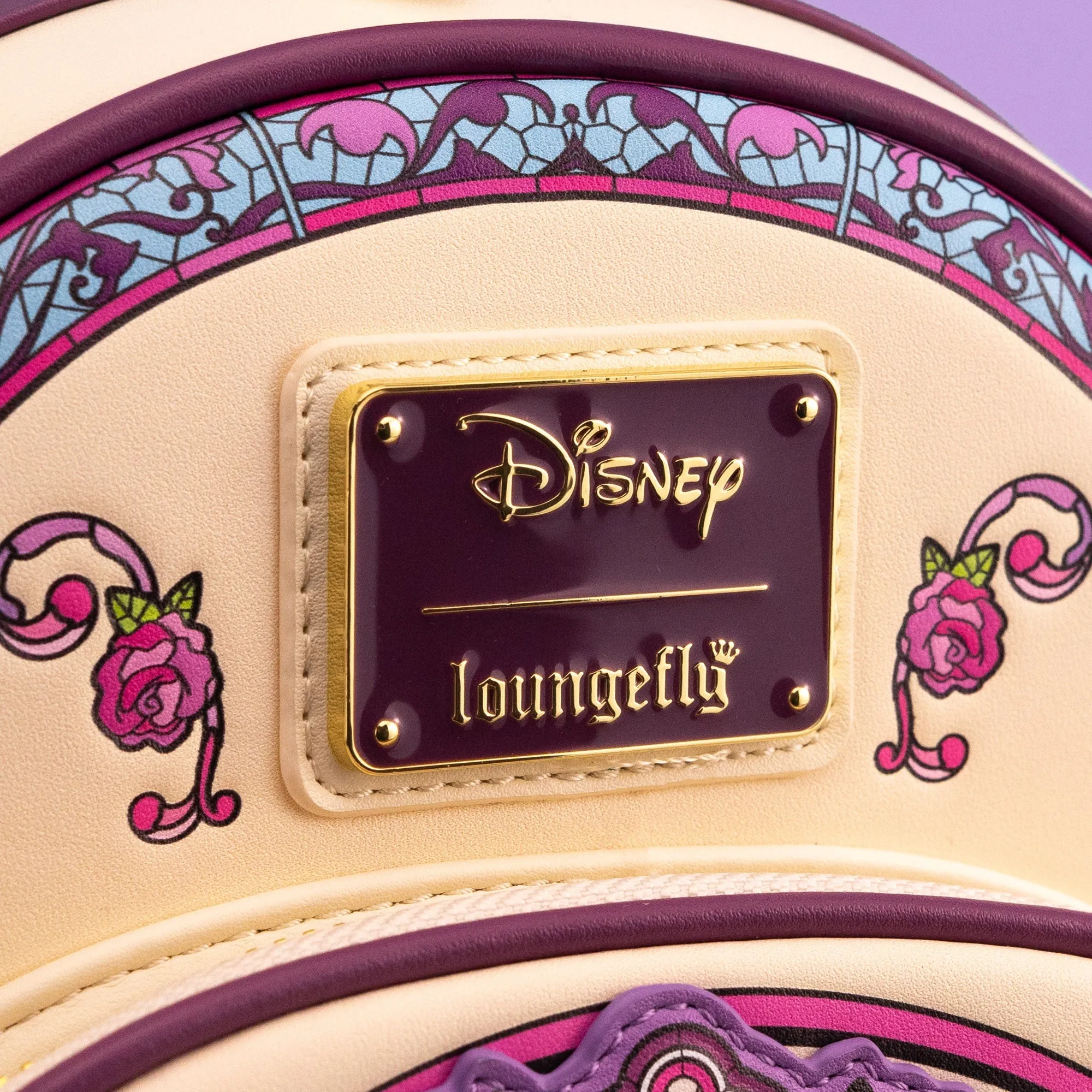 Loungefly x Disney Beauty and the Beast Stained Glass Mini Backpack
