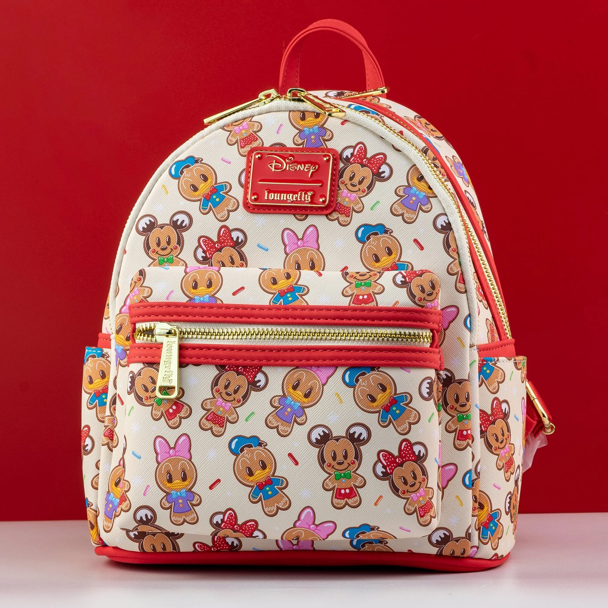 Loungefly x Disney Mickey and Friends Gingerbread Cookie AOP Ear Holder Mini Backpack