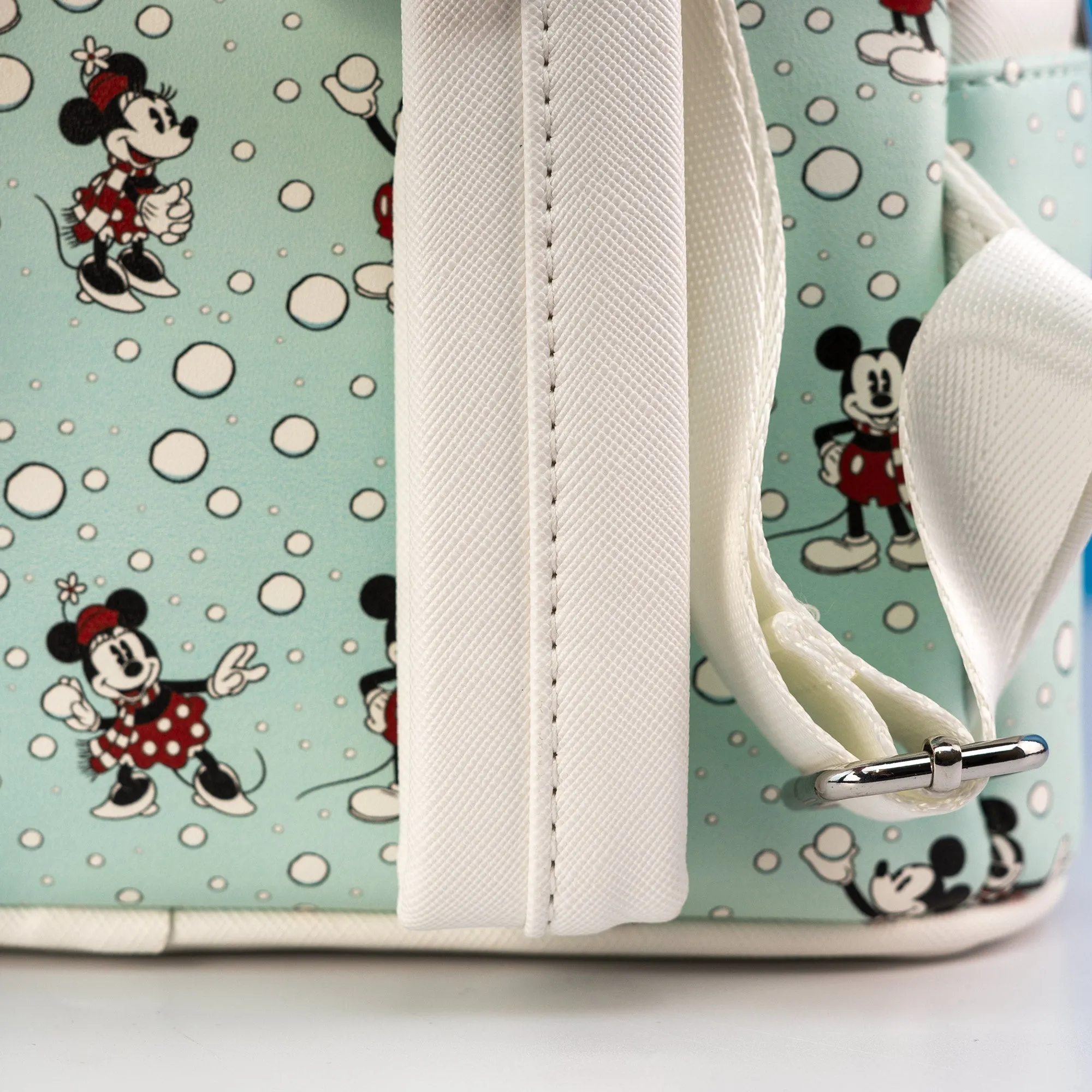 Loungefly x Disney Mickey and Minnie Mouse Snowball AOP Mini Backpack