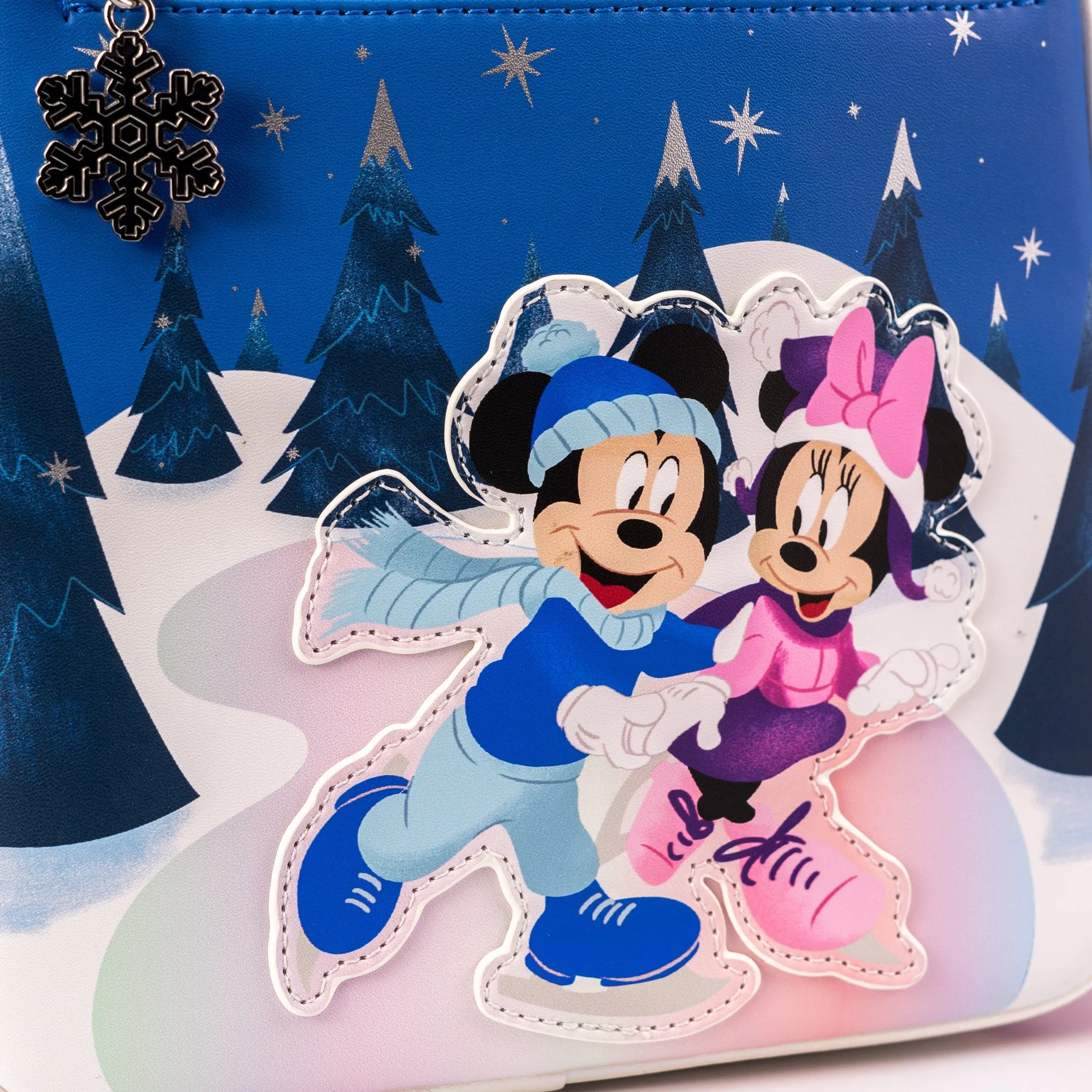 Loungefly x Disney Mickey and Minnie Mouse Winter Ice Skating Mini Backpack