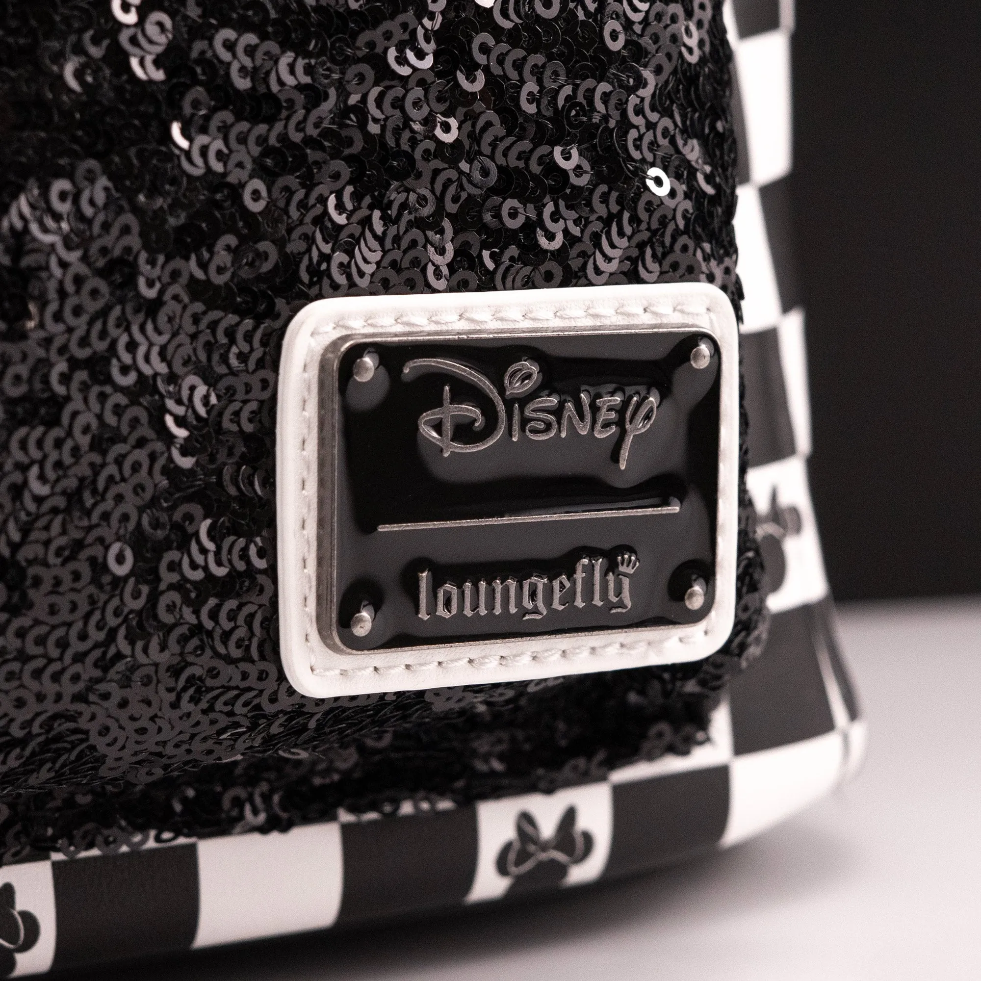 Loungefly x Disney Minnie Mouse Checkerboard Sequin Mini Backpack
