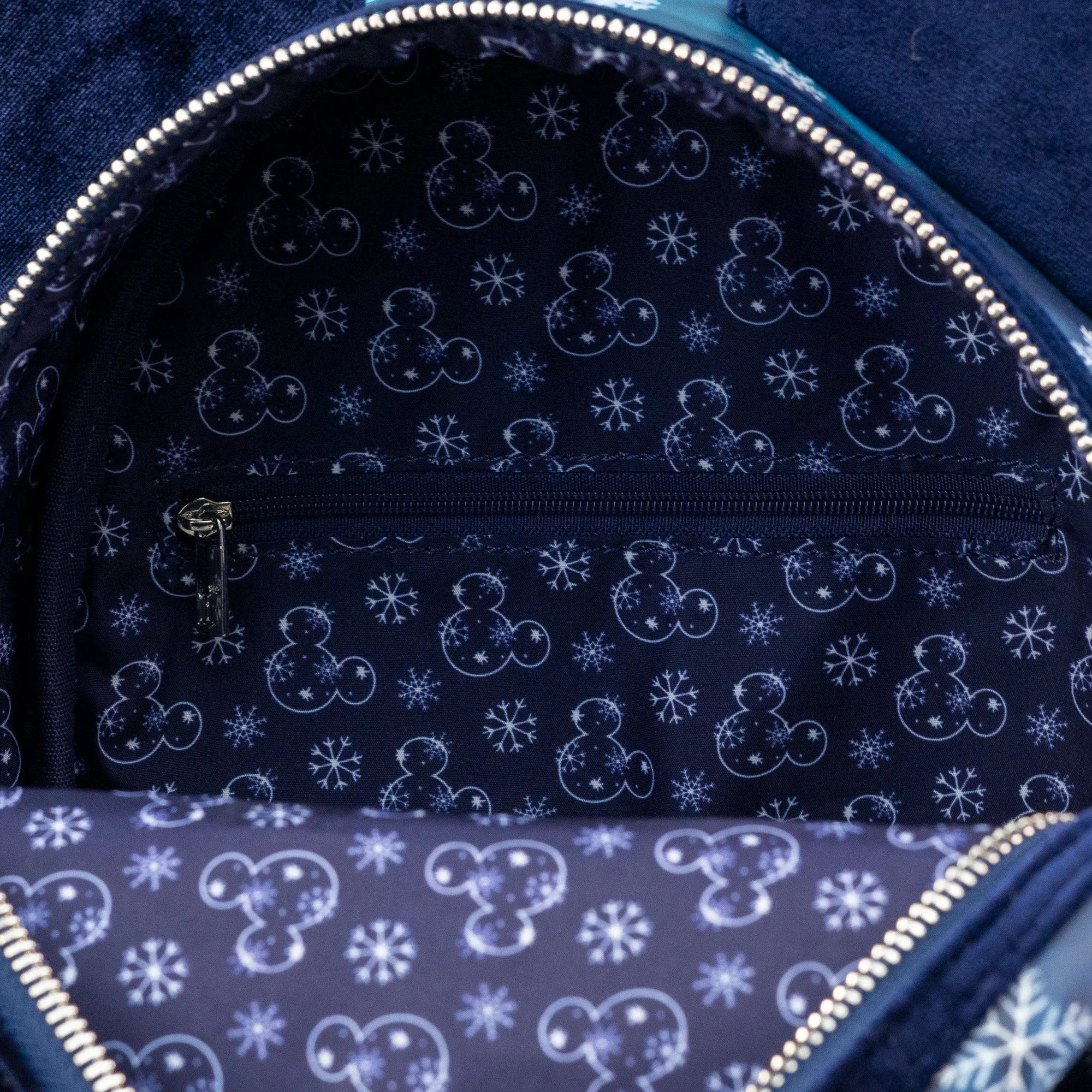 Loungefly x Disney Minnie Mouse Velvet Snowflakes Mini Backpack