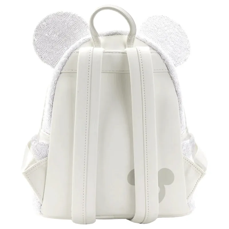Loungefly x Disney Minnie Mouse White Sequin Wedding Mini Backpack
