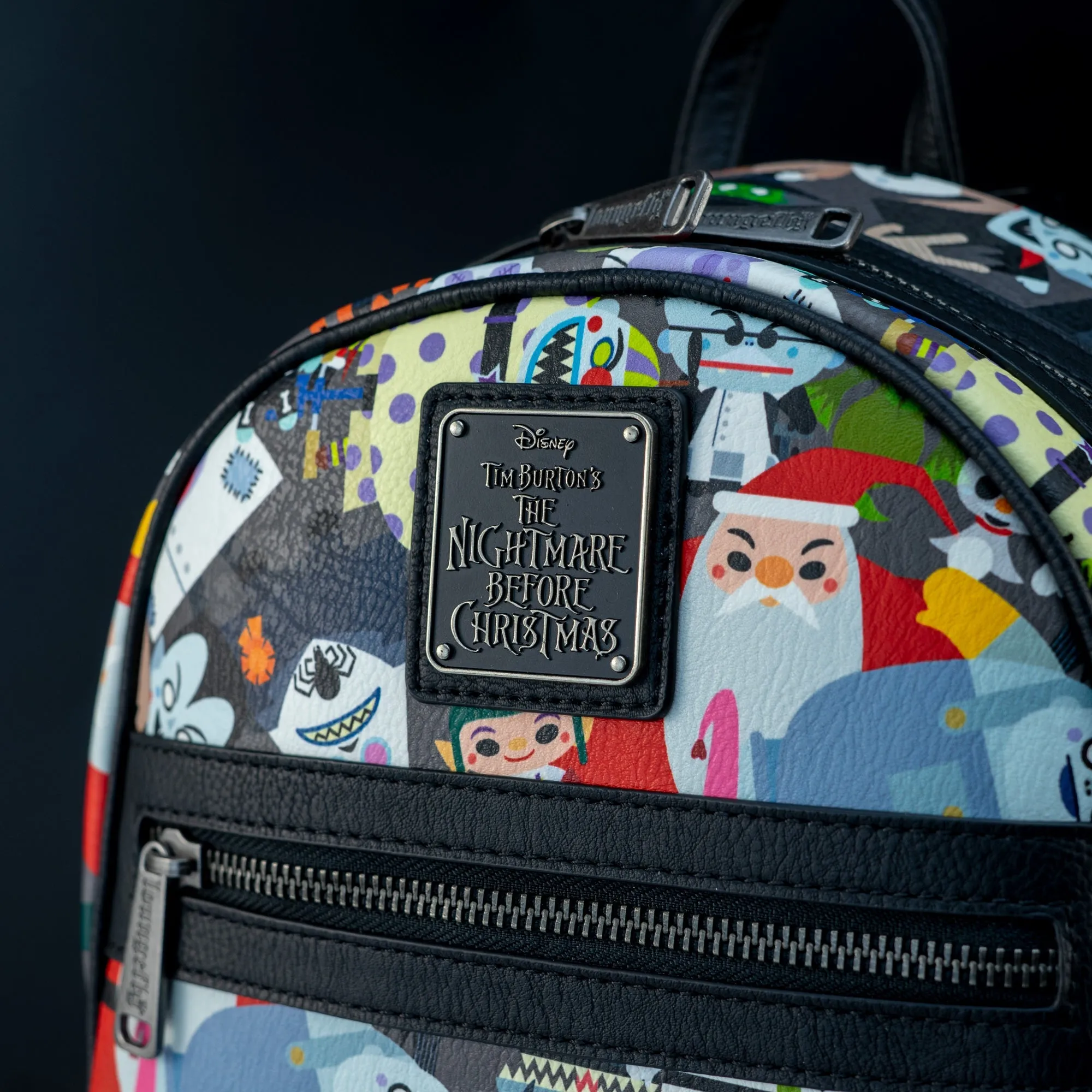Loungefly x Disney Nightmare Before Christmas Chibi All Over Print Mini Backpack