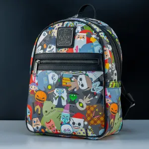 Loungefly x Disney Nightmare Before Christmas Chibi All Over Print Mini Backpack