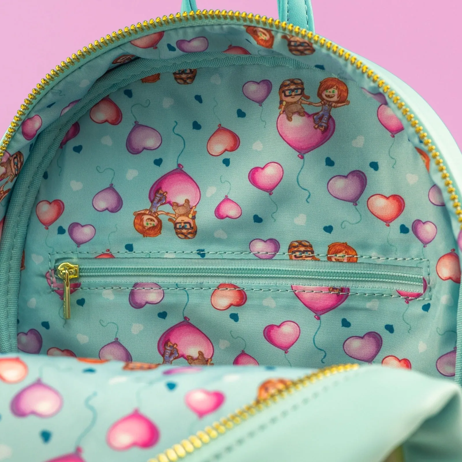 Loungefly x Disney Pixar Up Carl and Ellie Love Heart Balloons Mini Backpack