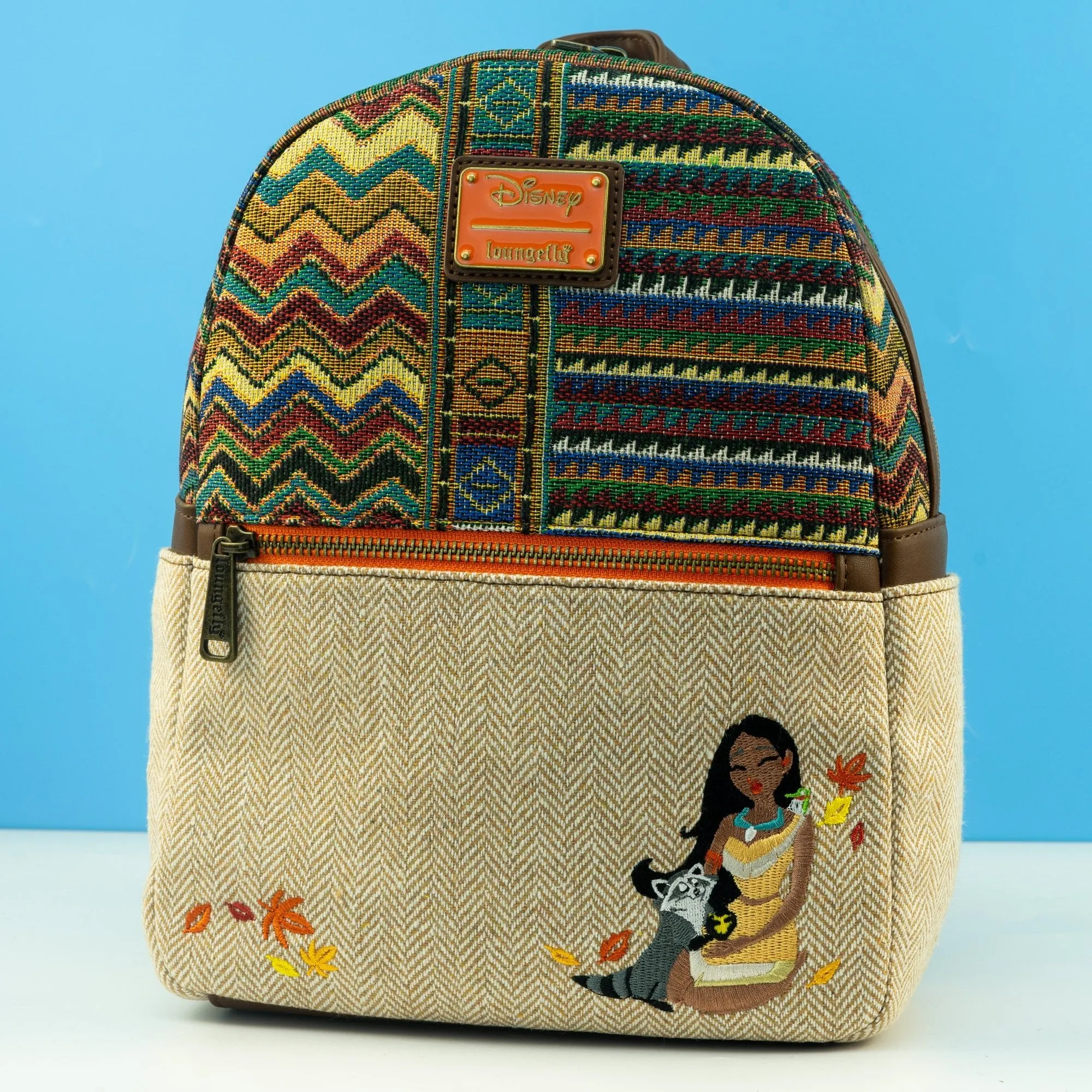 Loungefly x Disney Pocahontas and Meeko Woven Mini Backpack