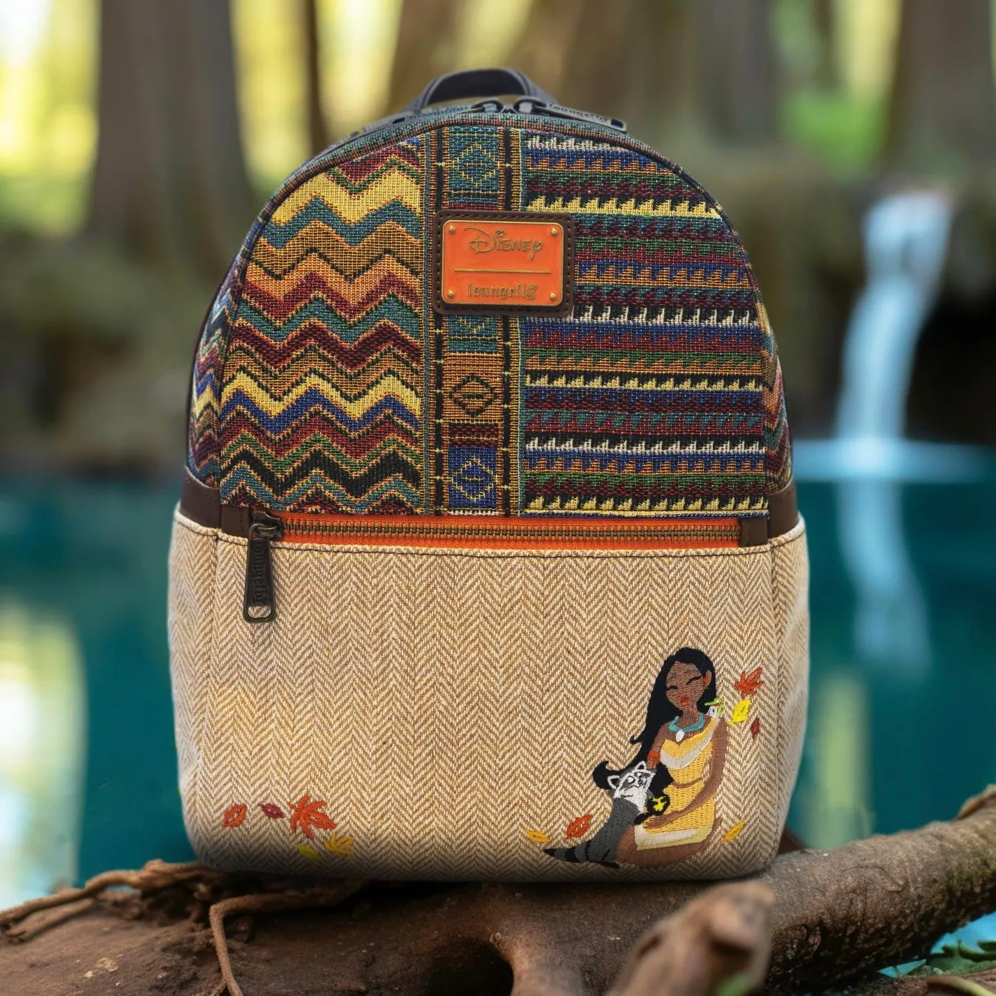 Loungefly x Disney Pocahontas and Meeko Woven Mini Backpack