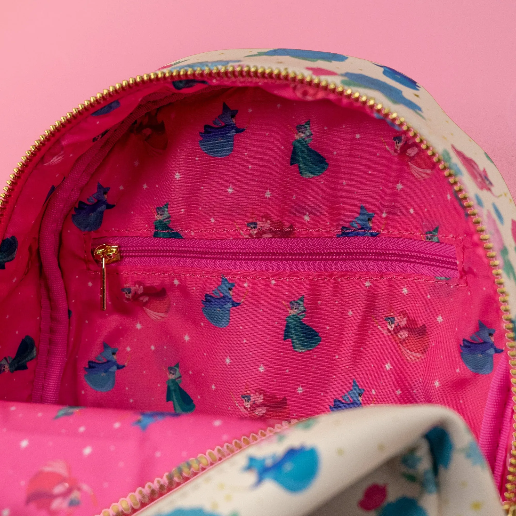 Loungefly x Disney Sleeping Beauty Floral Three Good Fairies Mini Backpack
