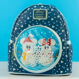 Loungefly x Disney Snowman Minnie Mickey Mouse Snow Globe Mini Backpack