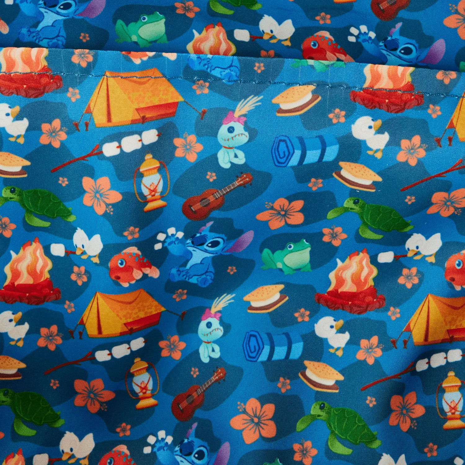 Loungefly x Disney Stitch Camping Cuties AOP Nylon Mini Backpack