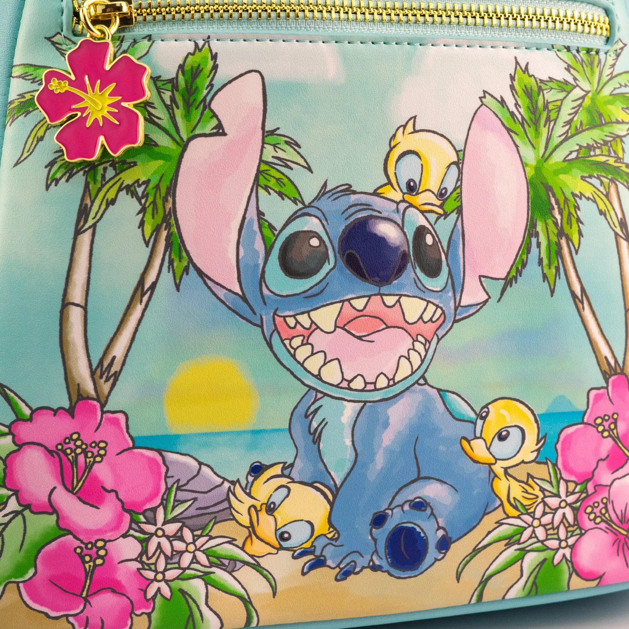 Loungefly x Disney Stitch with Ducklings Tropical Mini Backpack