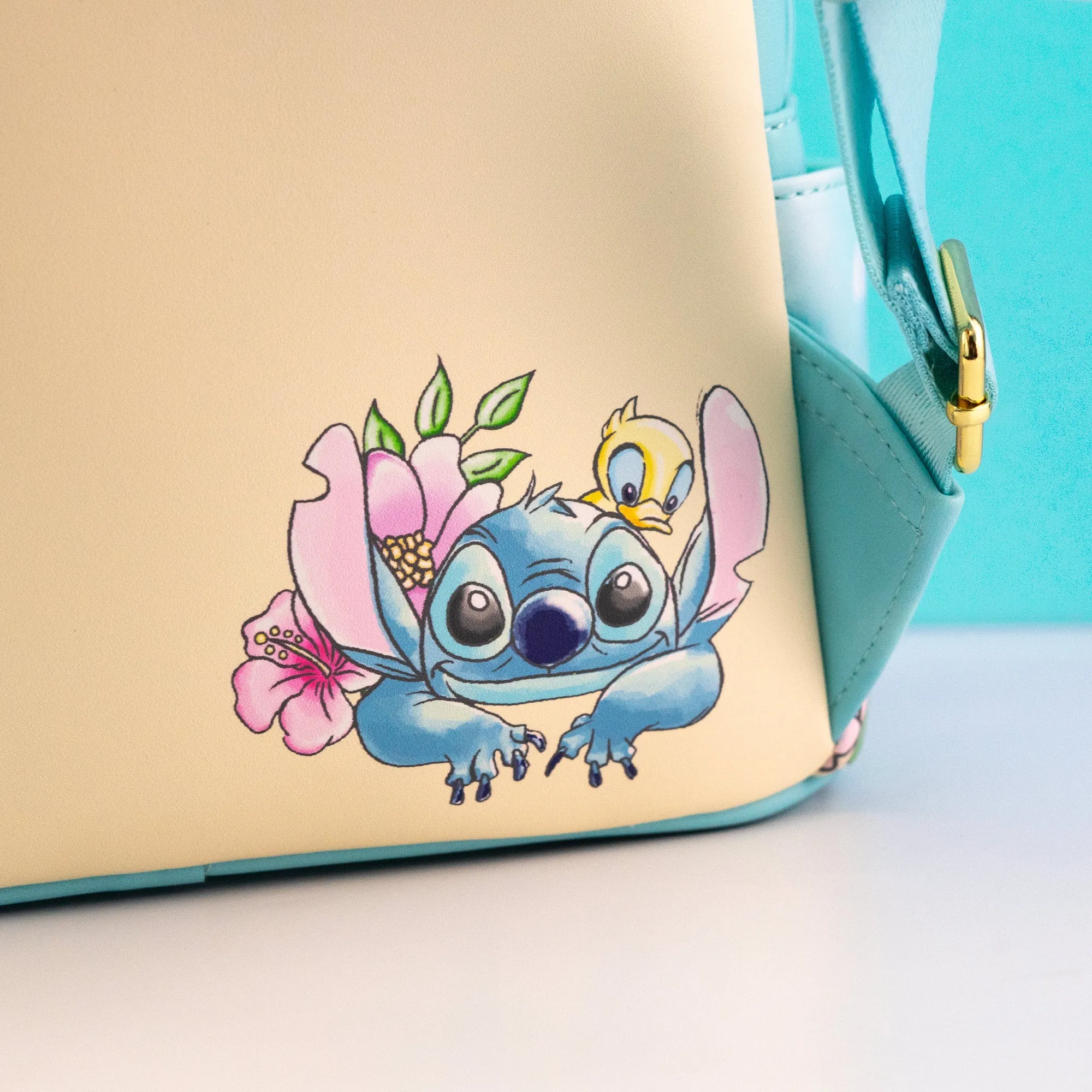 Loungefly x Disney Stitch with Ducklings Tropical Mini Backpack