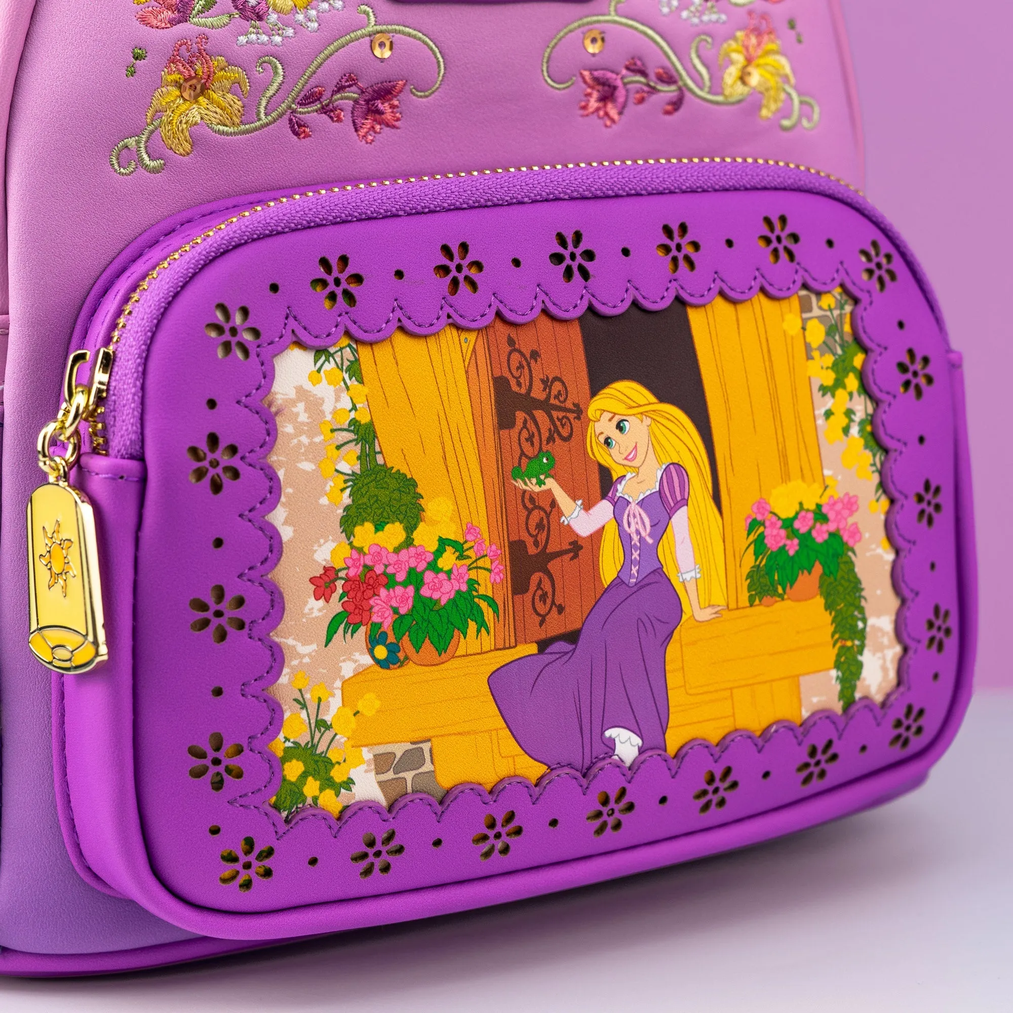 Loungefly x Disney Tangled Rapunzel Die Cut Window Scene Mini Backpack