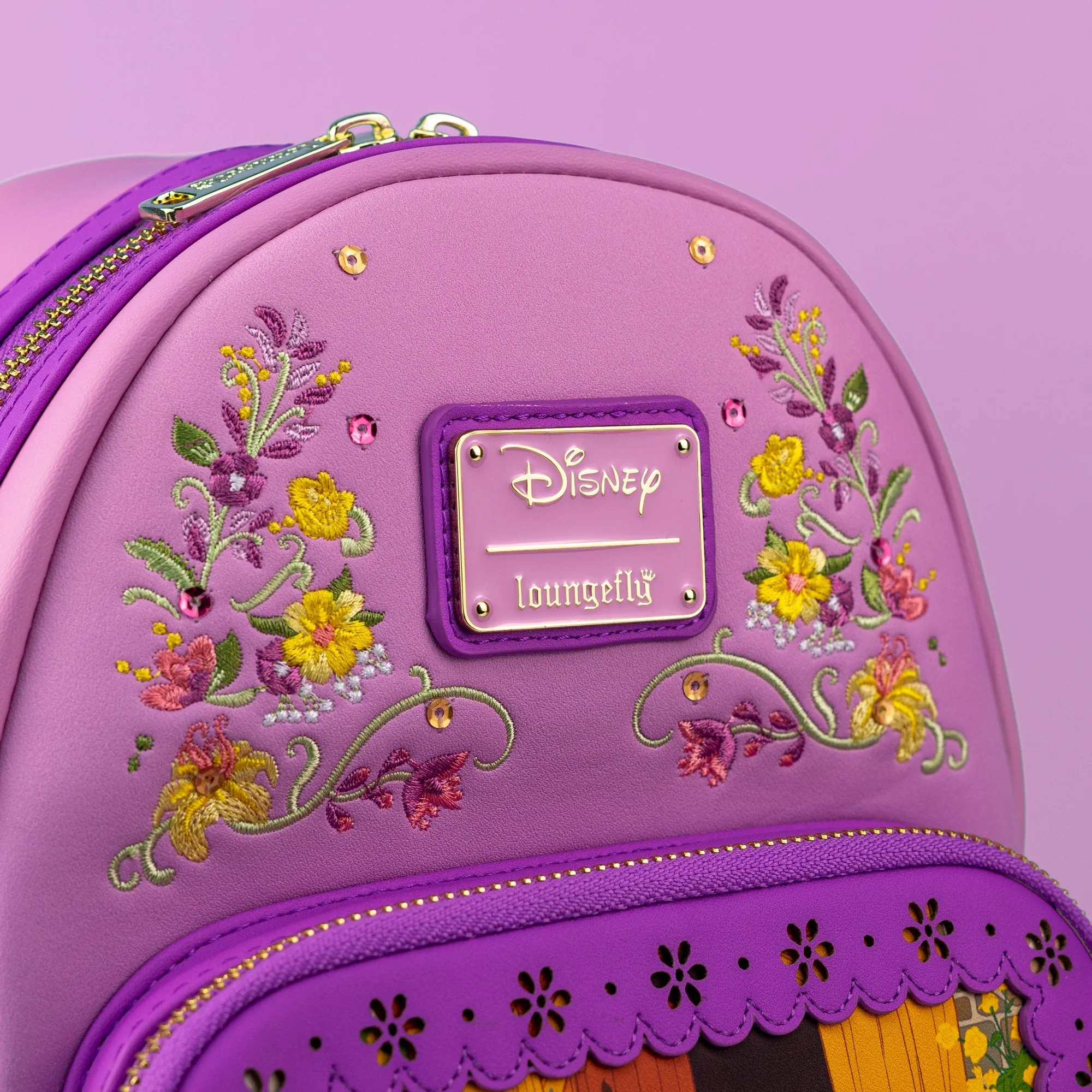Loungefly x Disney Tangled Rapunzel Die Cut Window Scene Mini Backpack