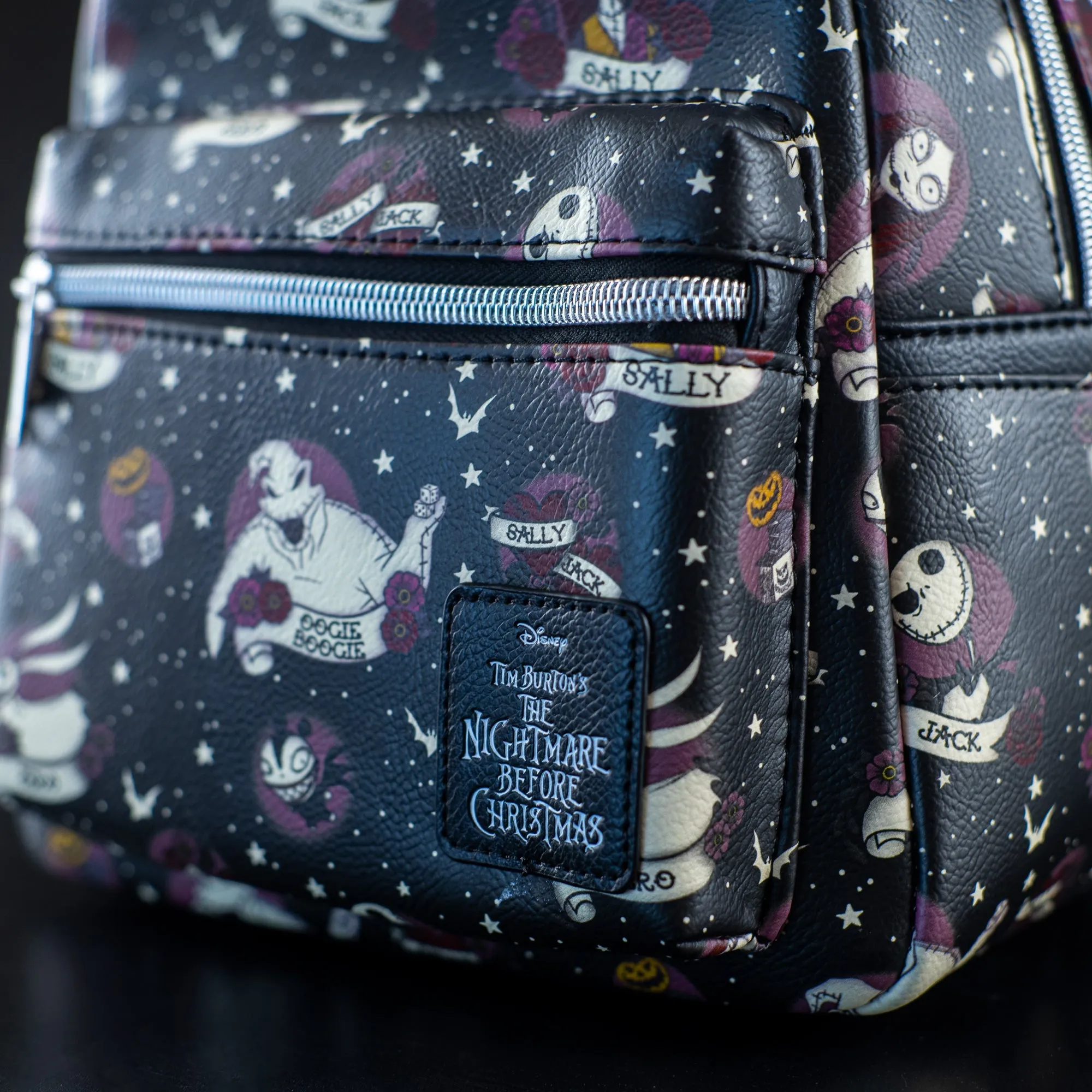 Loungefly x Disney The Nightmare Before Christmas Tattoo Print Mini Backpack