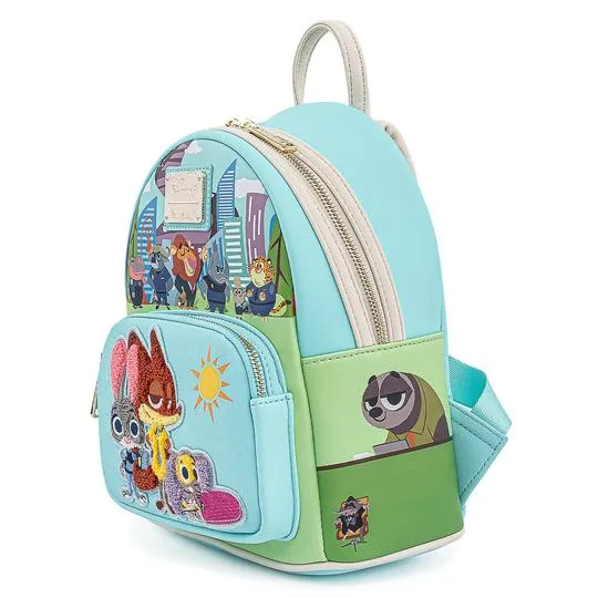 Loungefly x Disney Zootopia Chibi Group Mini Backpack