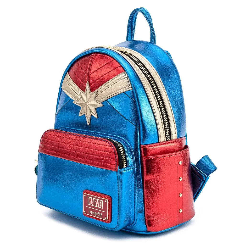 Loungefly X Marvel Classic Captain Marvel Metallic Mini Backpack