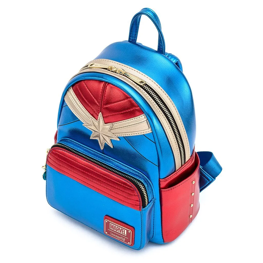 Loungefly X Marvel Classic Captain Marvel Metallic Mini Backpack