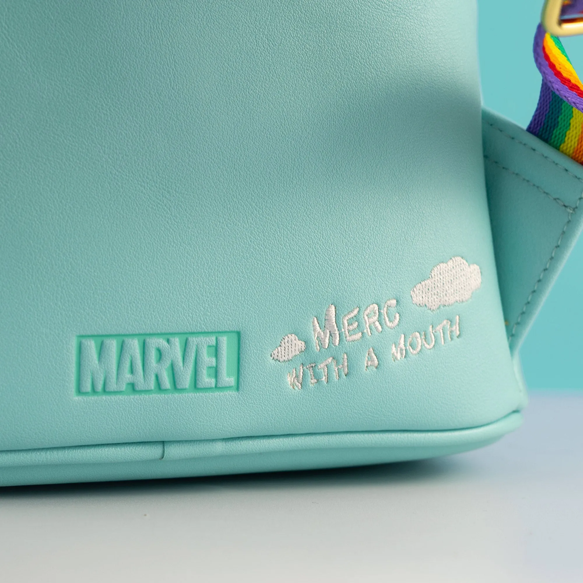 Loungefly x Marvel Deadpool 30th Anniversary Unicorn Rainbow Mini Backpack