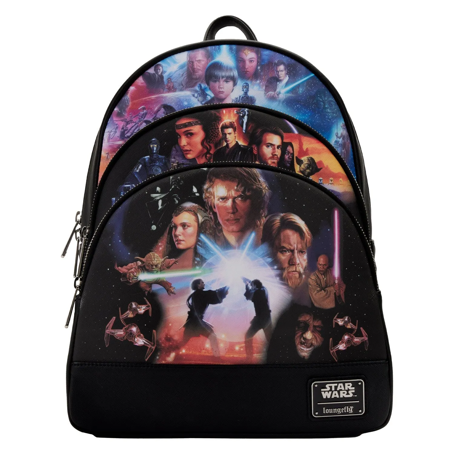 Loungefly x Star Wars Prequel Trilogy Triple Pocket Mini Backpack