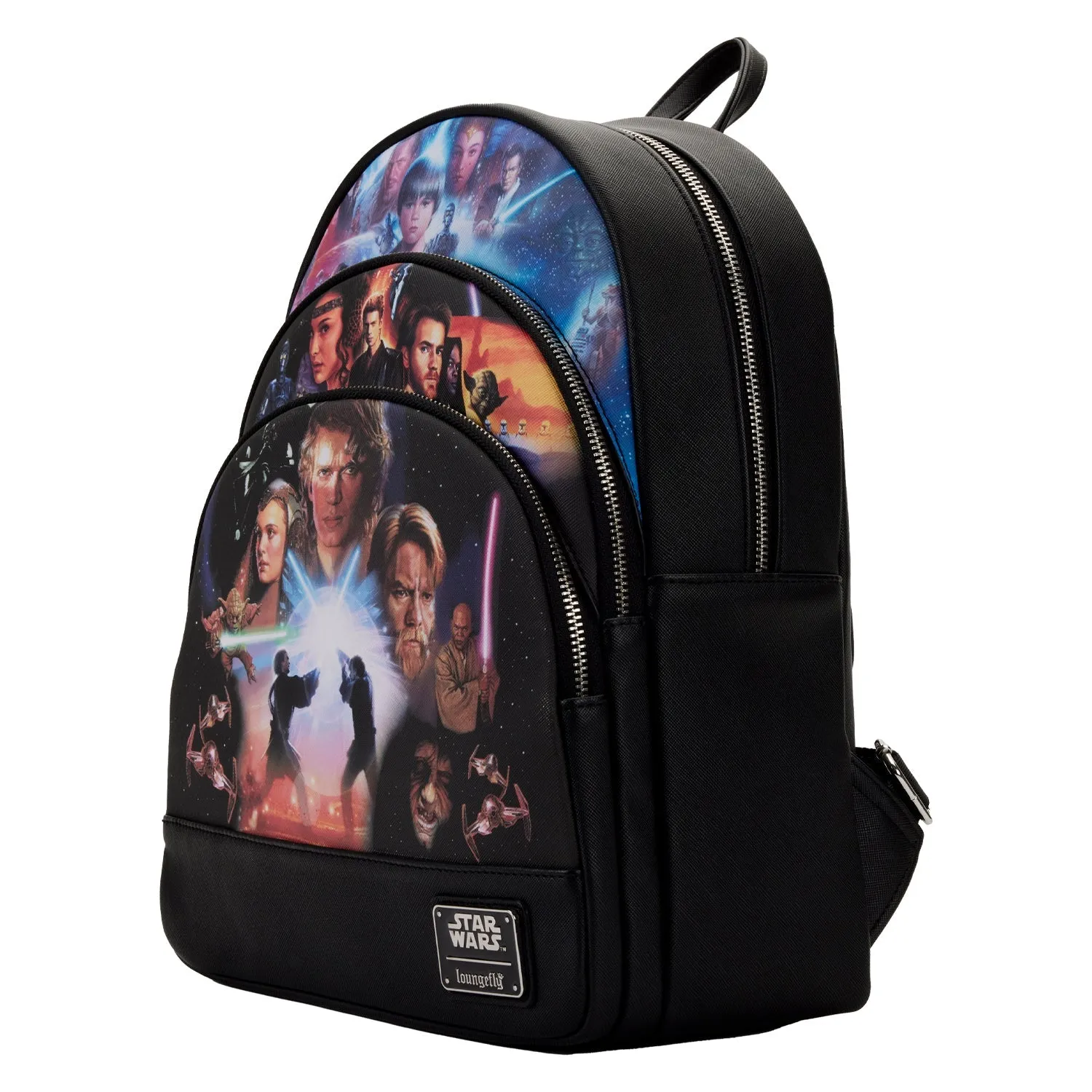 Loungefly x Star Wars Prequel Trilogy Triple Pocket Mini Backpack