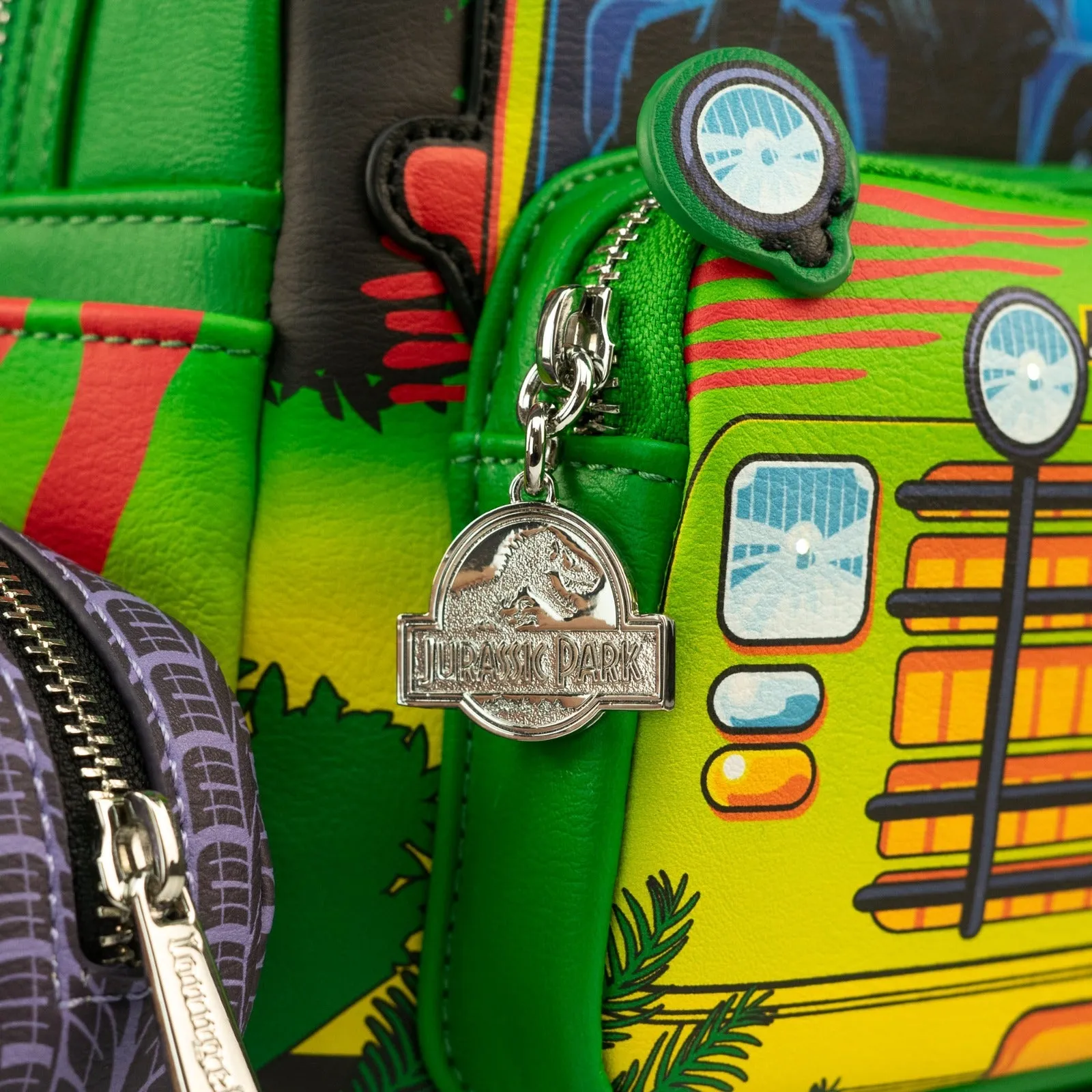 Loungefly x Universal Jurassic Park T-Rex Vehicle Escape Light Up Mini Backpack