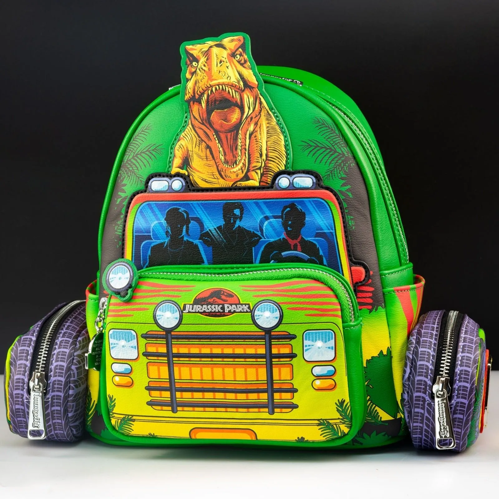 Loungefly x Universal Jurassic Park T-Rex Vehicle Escape Light Up Mini Backpack