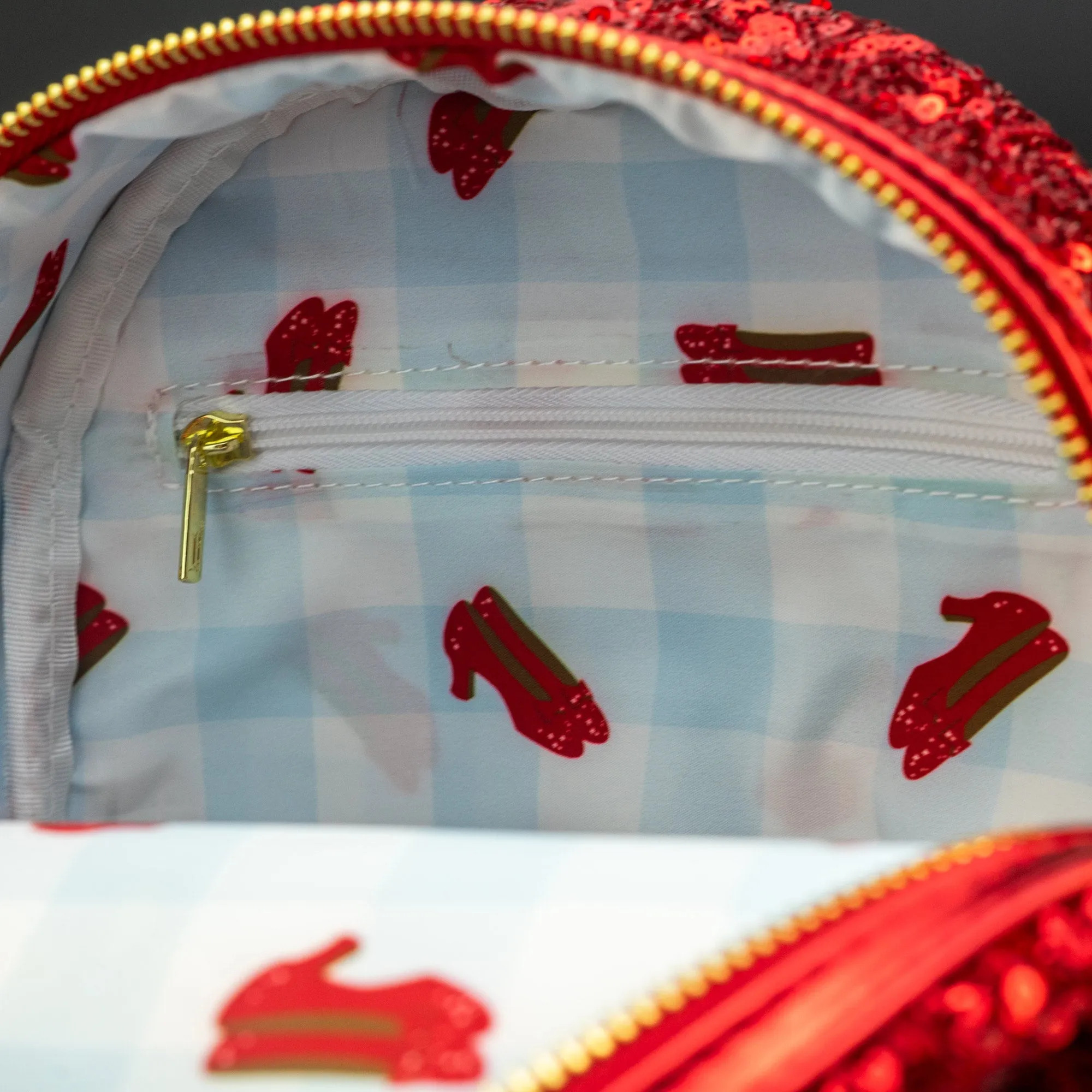 Loungefly x Wizard of Oz Ruby Slippers Sequin Mini Backpack