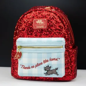 Loungefly x Wizard of Oz Ruby Slippers Sequin Mini Backpack