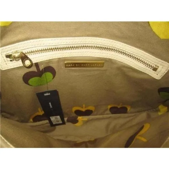 Marc Jacobs, NWT, ivory patent leather and gold, large, satchel, shoulder purse