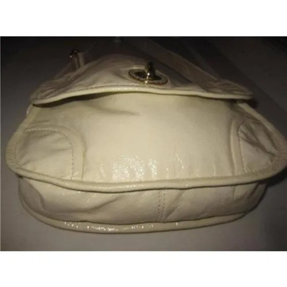 Marc Jacobs, NWT, ivory patent leather and gold, large, satchel, shoulder purse