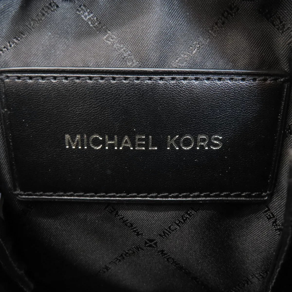 MICHAEL KORS Shoulder Bag canvas black MK signature Women Used