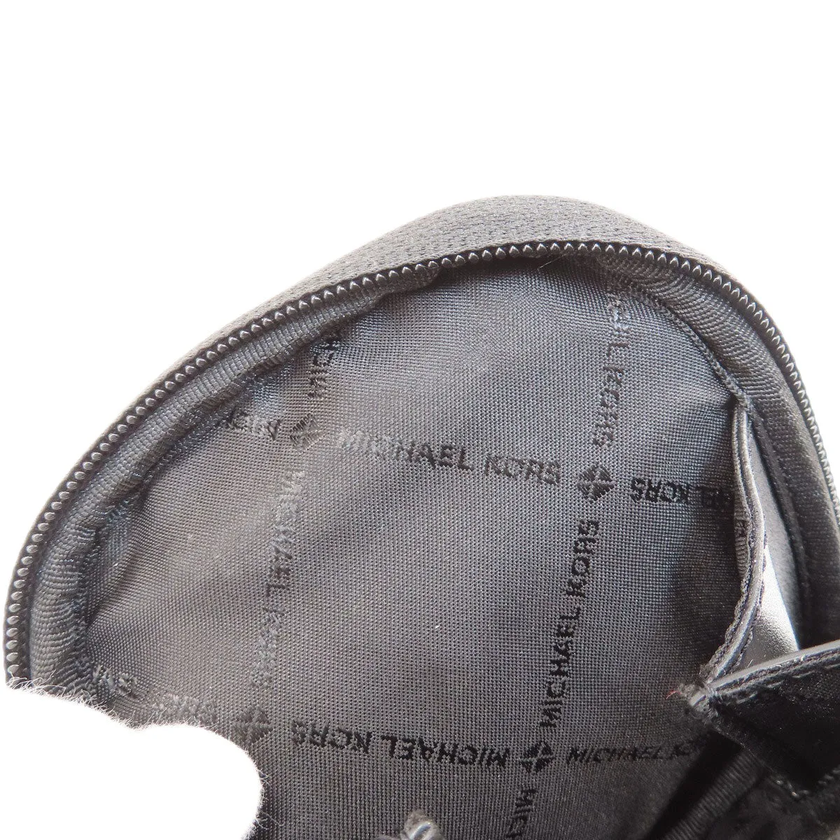 MICHAEL KORS Shoulder Bag canvas black MK signature Women Used