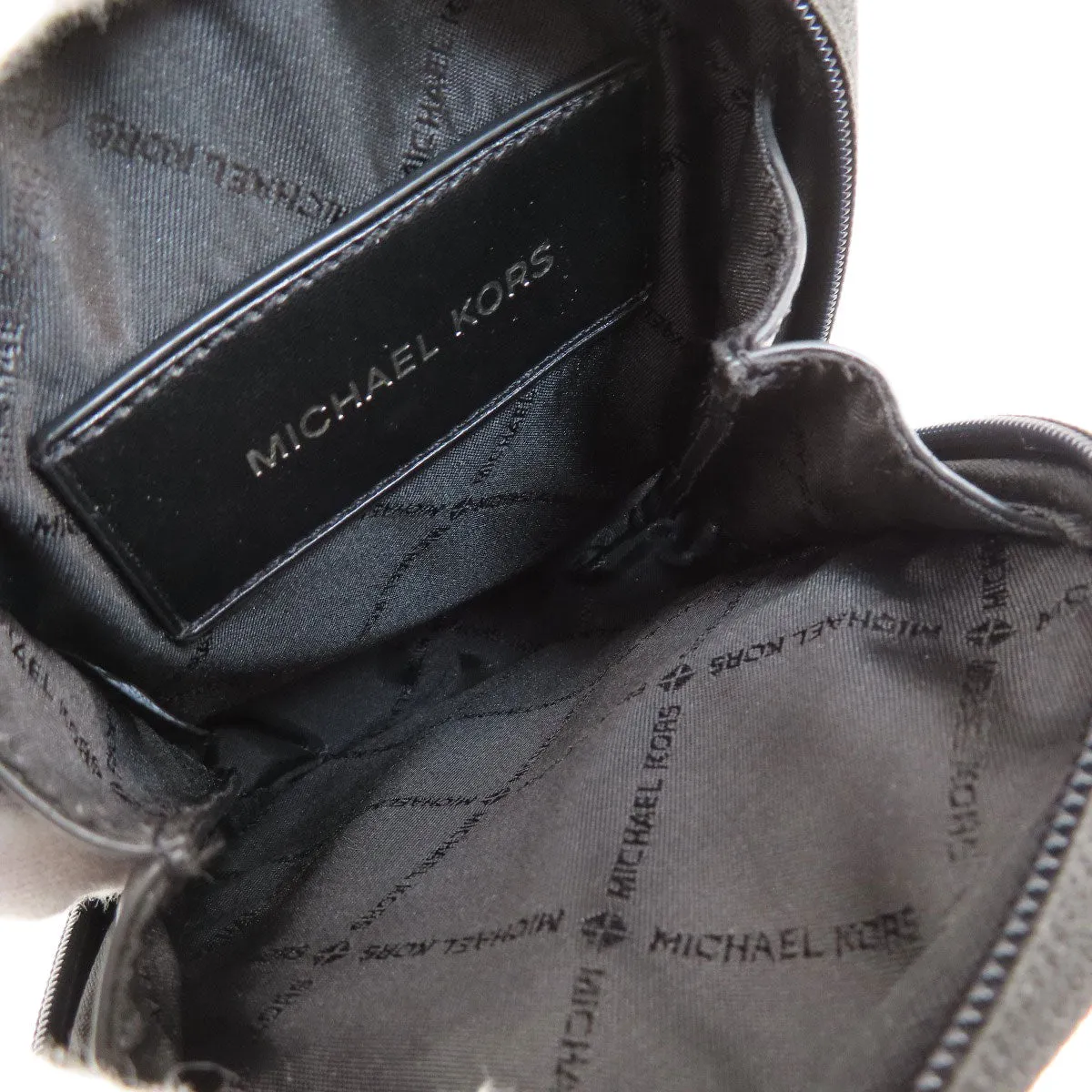 MICHAEL KORS Shoulder Bag canvas black MK signature Women Used