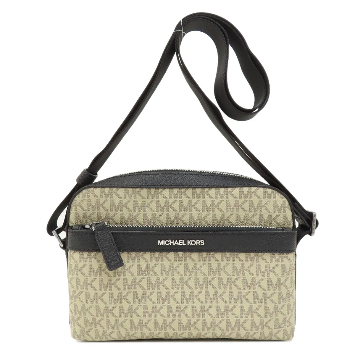 MICHAEL KORS Shoulder Bag leather beige MK signature
