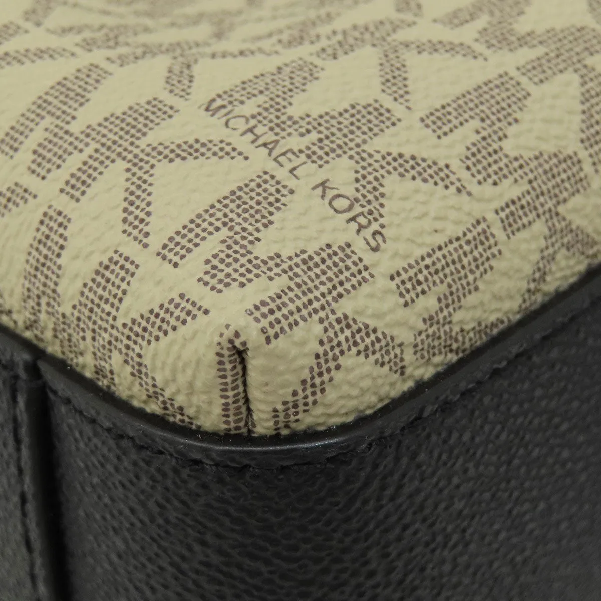 MICHAEL KORS Shoulder Bag leather beige MK signature