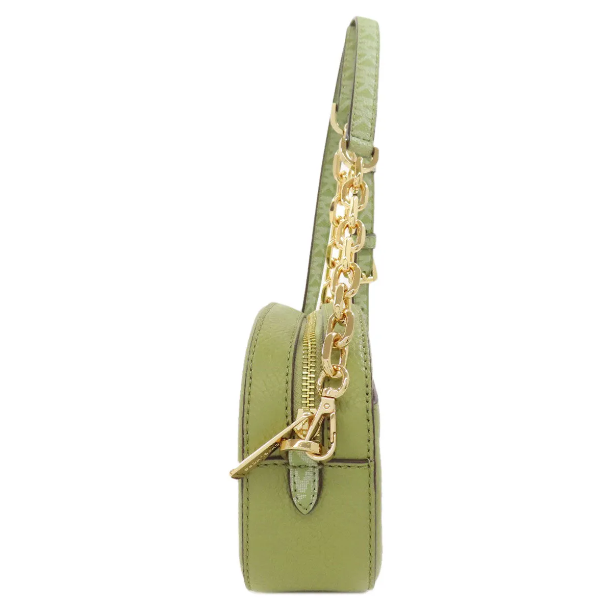 MICHAEL KORS Shoulder Bag leather green logo Women Used