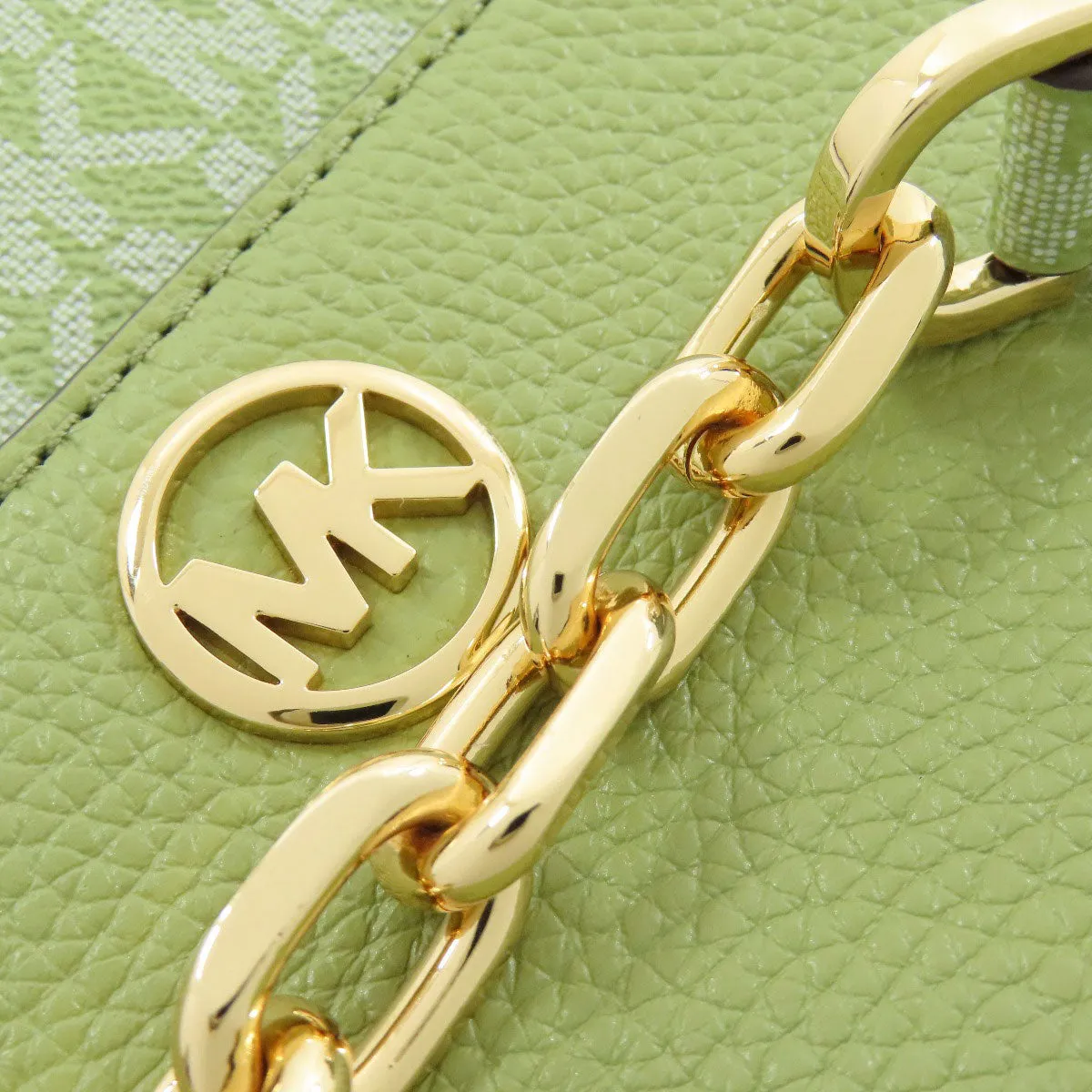 MICHAEL KORS Shoulder Bag leather green logo Women Used
