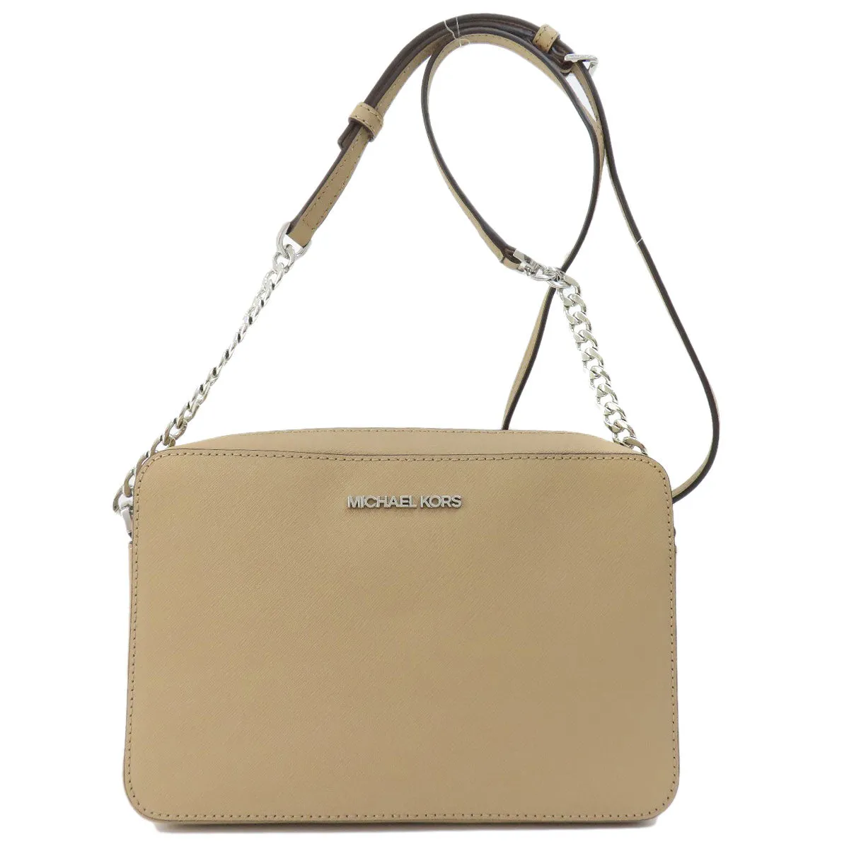 MICHAEL KORS Shoulder Bag PVC beige logo ChainShoulder Women Used