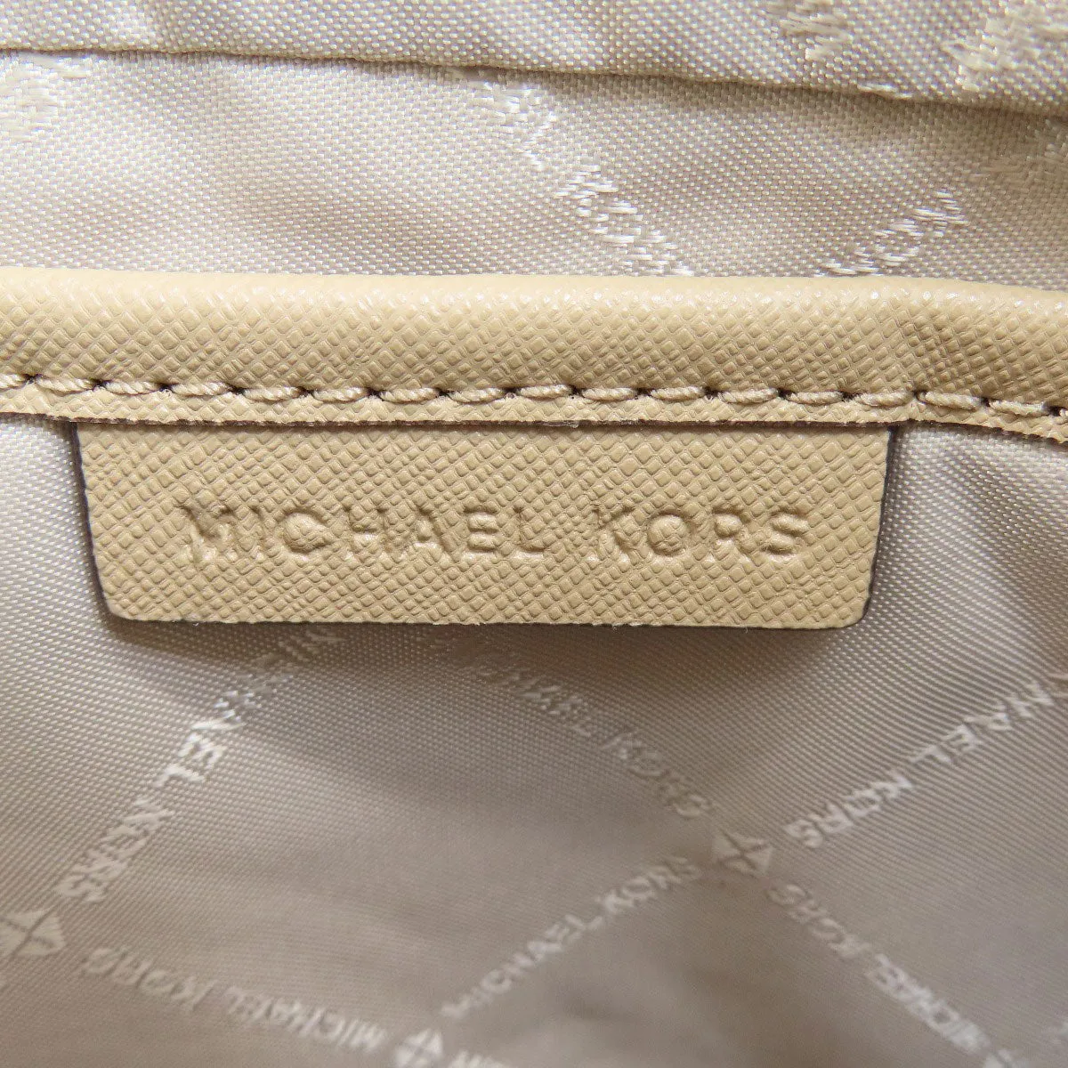 MICHAEL KORS Shoulder Bag PVC beige logo ChainShoulder Women Used
