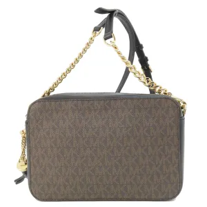 MICHAEL KORS Shoulder Bag PVC black MK signature Women Used