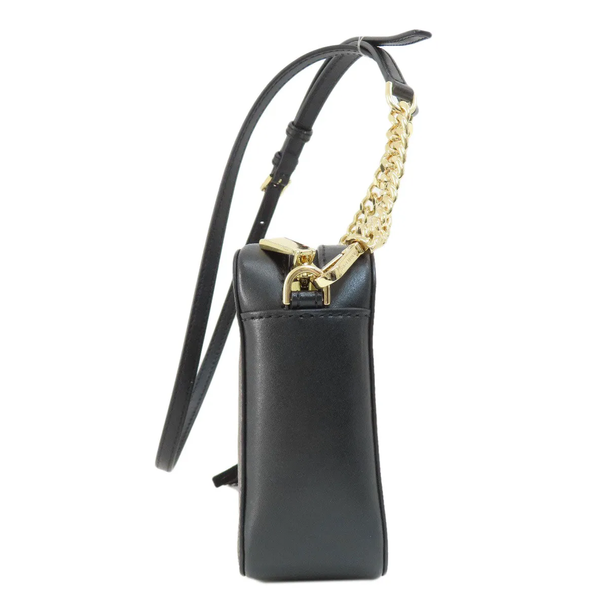 MICHAEL KORS Shoulder Bag PVC black MK signature Women Used