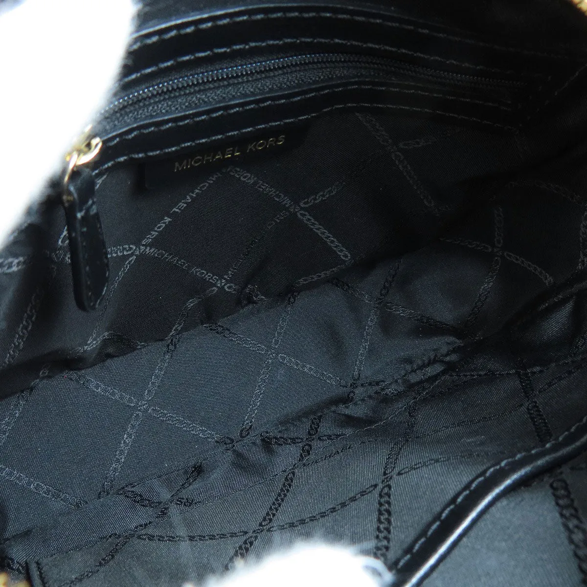 MICHAEL KORS Shoulder Bag PVC black MK signature Women Used