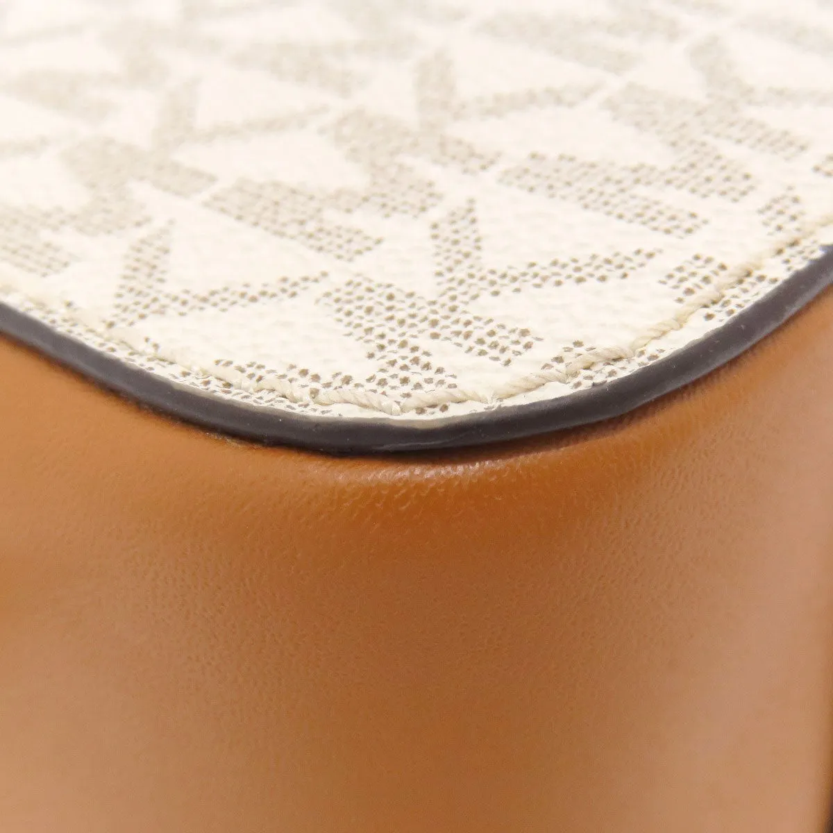 MICHAEL KORS Shoulder Bag PVC white MK signature Women Used
