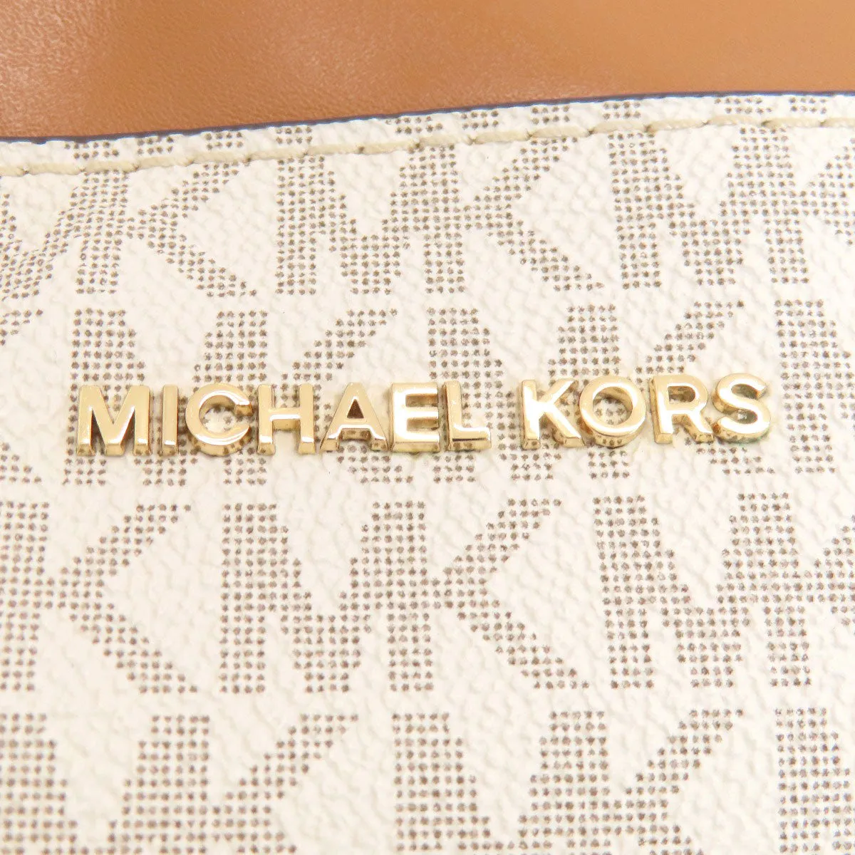 MICHAEL KORS Shoulder Bag PVC white MK signature Women Used