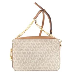MICHAEL KORS Shoulder Bag PVC white MK signature Women Used